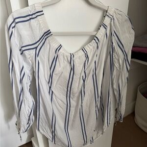 A&F off the shoulder stripped top
